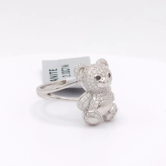 2.00 Ctw Moissanite Teddy Bear Ring – 925 Silver Plated, GRA Certified - Picture 11 of 17